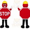 Red Stop Sign Mascot Costume with Custom Logo