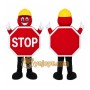 Red Stop Sign Mascot Costume with Custom Logo