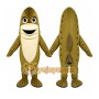 Brown Fish Mascot Costume with Custom Logo