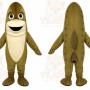 Brown Fish Mascot Costume with Custom Logo