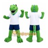 Green Dinosaur Mascot Costume with Custom Logo Green Dinosaur Mascot Costume with Custom Logo
