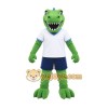 Green Dinosaur Mascot Costume with Custom Logo Green Dinosaur Mascot Costume with Custom Logo