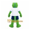Green Dinosaur Mascot Costume with Custom Logo Green Dinosaur Mascot Costume with Custom Logo