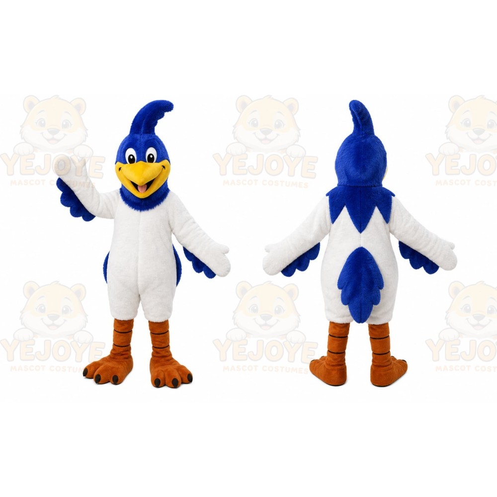 Blue Bird Mascot Costume with Custom Logo
