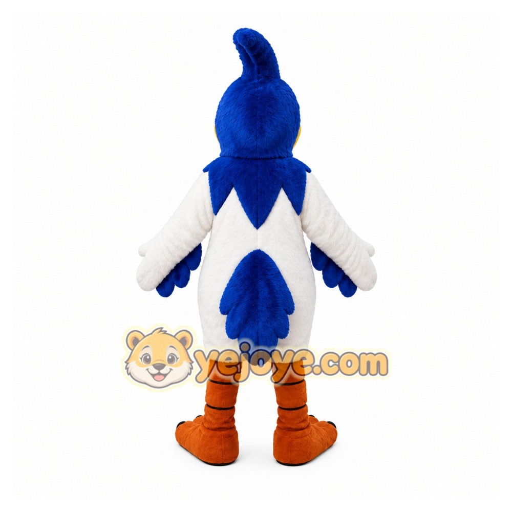 Blue Bird Mascot Costume with Custom Logo