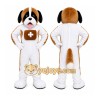 White Dog Mascot Costume with Custom Logo