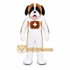 White Dog Mascot Costume with Custom Logo