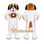 White Dog Mascot Costume with Custom Logo