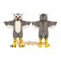 Gray Owl Mascot Costume with Custom Logo