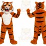 Orange Tiger Mascot Costume with Custom Logo