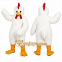 White Chicken Mascot Costume with Custom Logo
