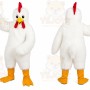 White Chicken Mascot Costume with Custom Logo