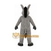 Gray Donkey Mascot Costume with Custom Logo