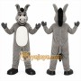 Gray Donkey Mascot Costume with Custom Logo