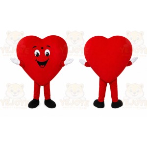 Red Heart Mascot Costume with Custom Logo