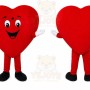 Red Heart Mascot Costume with Custom Logo
