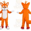 Orange Fox Mascot Costume with Custom Logo