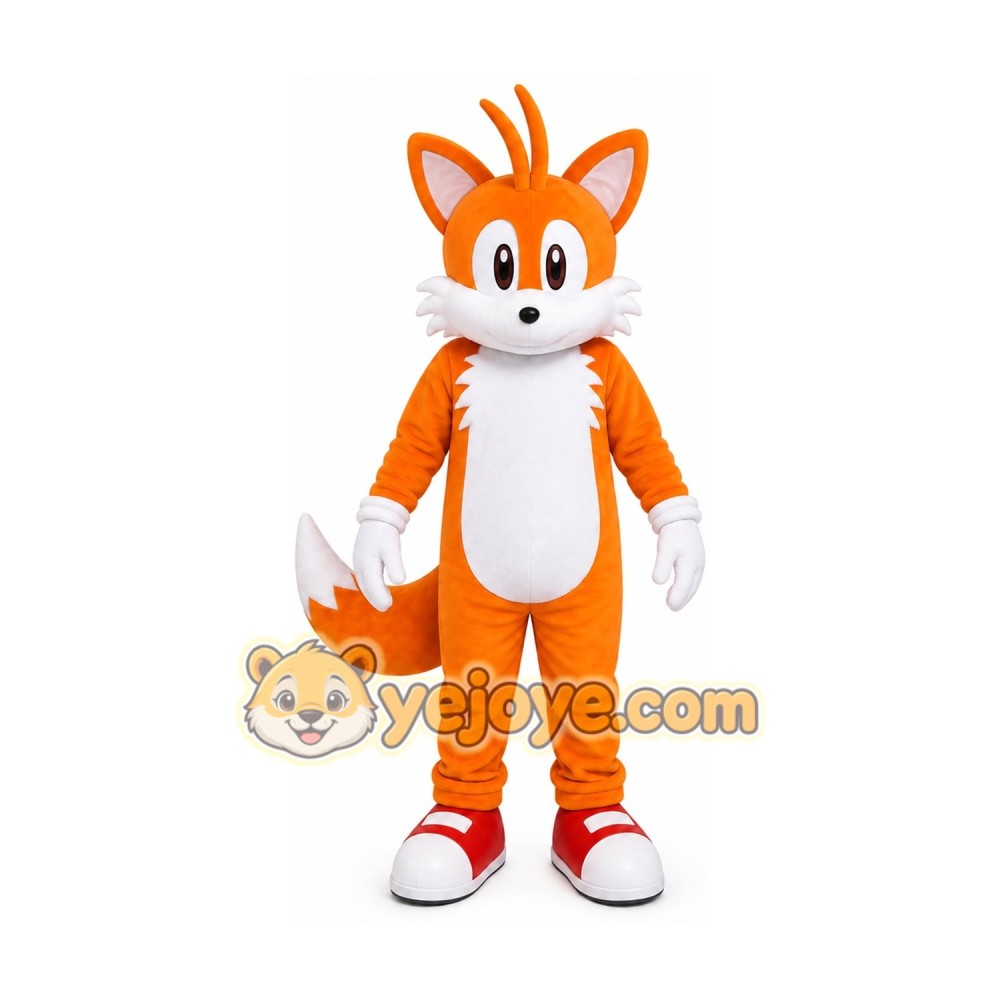 Orange Fox Mascot Costume with Custom Logo Orange Fox Mascot Costume with Custom Logo