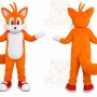 Orange Fox Mascot Costume with Custom Logo