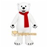 White Bear Mascot Costume with Custom Logo