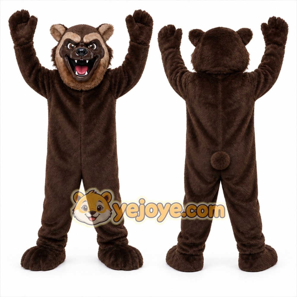 Brown Bear Mascot Costume with Custom Logo Brown Bear Mascot Costume with Custom Logo