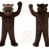 Brown Bear Mascot Costume with Custom Logo