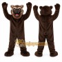 Brown Bear Mascot Costume with Custom Logo