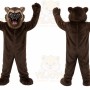 Brown Bear Mascot Costume with Custom Logo