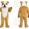 Tan Dog Mascot Costume with Custom Logo