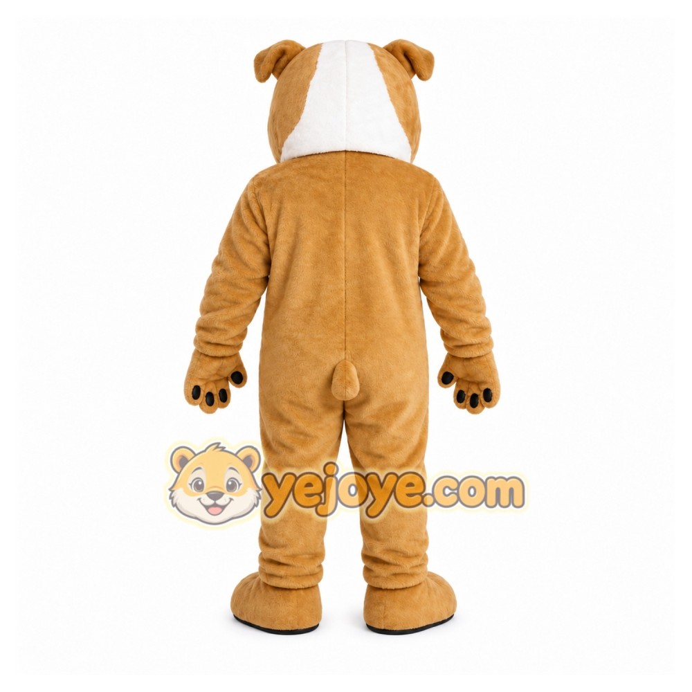 Tan Dog Mascot Costume with Custom Logo