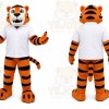 Orange Tiger Mascot Costume with Custom Logo