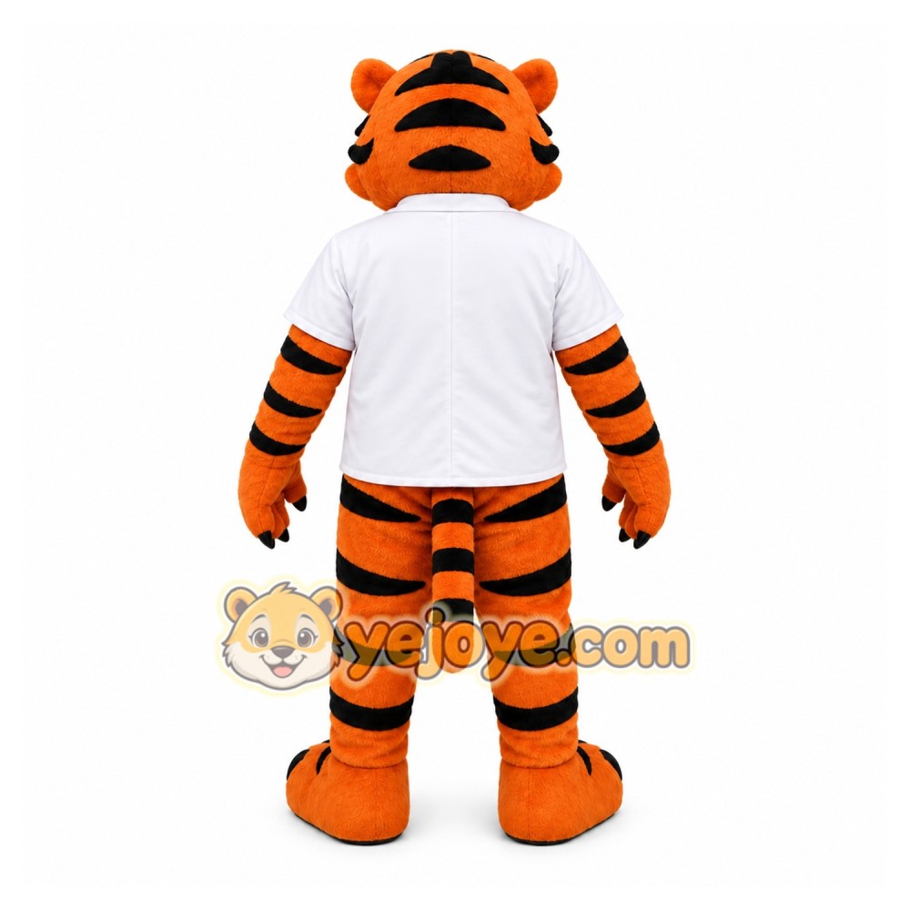 Orange Tiger Mascot Costume with Custom Logo Orange Tiger Mascot Costume with Custom Logo