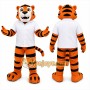 Orange Tiger Mascot Costume with Custom Logo