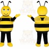 Yellow Bee Mascot Costume with Custom Logo
