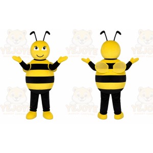 Yellow Bee Mascot Costume with Custom Logo