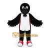Black Bird Mascot Costume with Custom Logo