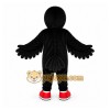 Black Bird Mascot Costume with Custom Logo