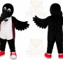 Black Bird Mascot Costume with Custom Logo
