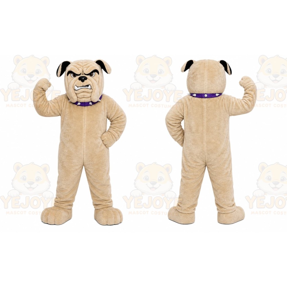 Tan Dog Mascot Costume with Custom Logo