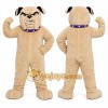 Tan Dog Mascot Costume with Custom Logo