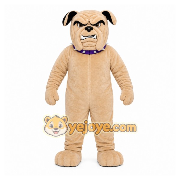 Tan Dog Mascot Costume with Custom Logo Tan Dog Mascot Costume with Custom Logo