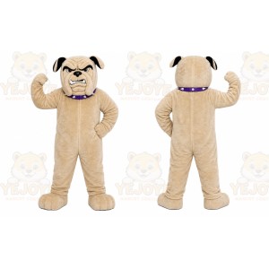Tan Dog Mascot Costume with Custom Logo