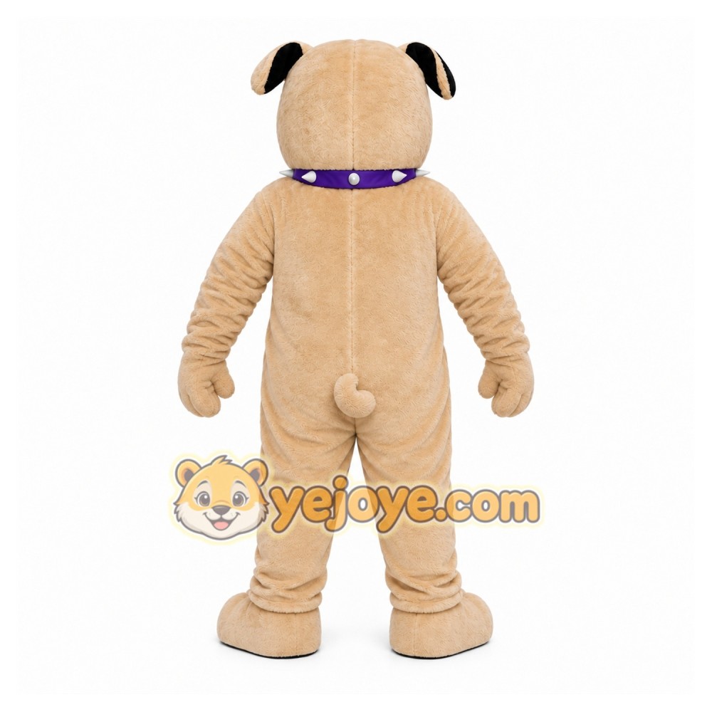 Tan Dog Mascot Costume with Custom Logo
