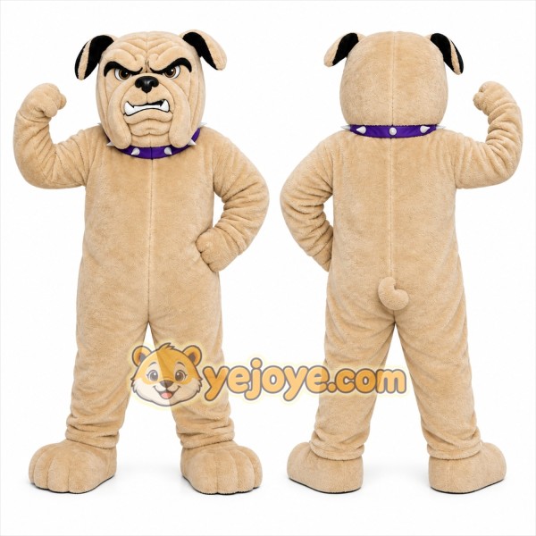 Tan Dog Mascot Costume with Custom Logo