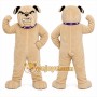 Tan Dog Mascot Costume with Custom Logo