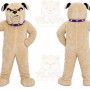 Tan Dog Mascot Costume with Custom Logo
