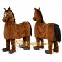 Brown Horse Mascot Costume with Custom Logo