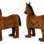 Brown Horse Mascot Costume with Custom Logo