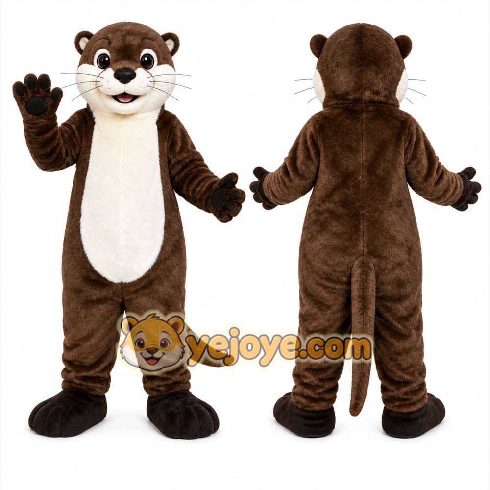 Brown Otter Mascot Costume with Custom Logo Brown Otter Mascot Costume with Custom Logo