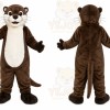Brown Otter Mascot Costume with Custom Logo